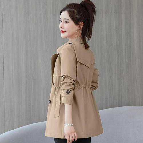 腿中狼春秋风衣女短款新款收腰显瘦高端大气风衣小个子女士腰带矮