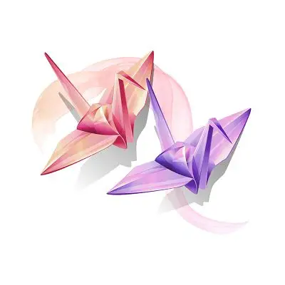 千纸鹤卡通决战高考倒计时海报背景蓝色黄色简约千纸鹤七夕地产ui手机