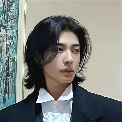 仿真假发男生全头套式男士鲻狼尾男式鱼头发日系帅气长发复古文艺