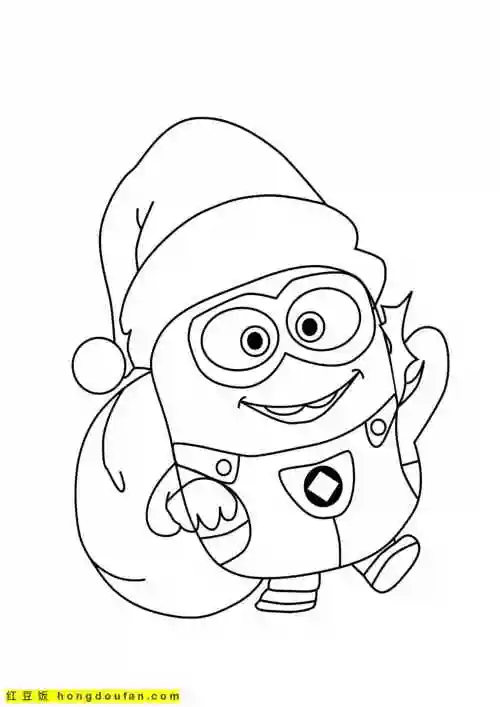 15张电影神偷奶爸中的可爱小黄人卡通填色图片-红豆饭小学生简笔画