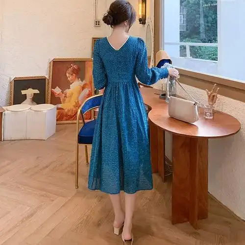 2021春季新款性感女装轻熟气质名媛御姐收腰显瘦连衣裙遮肉大摆裙