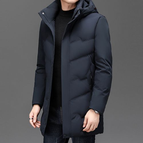 羽绒服男士冬季中长款2023冬装新款连帽潮牌加厚冬季新款连帽羽绒服男