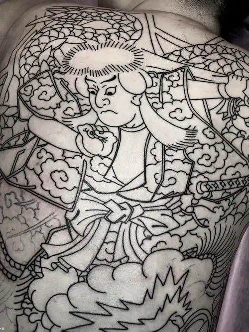 满背线条_纹身图案手稿图片_上山雕的纹身作品集