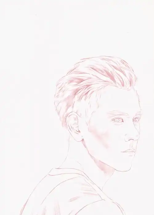 彩铅肖像彭于晏高度自律的男神