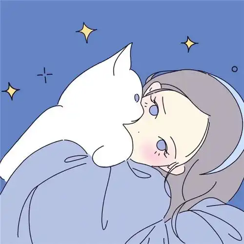 猫咪和女生头像图片 少女心满满女生和猫在一起漫画头像_女生动漫头像