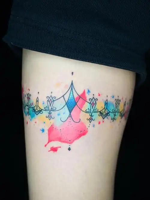 泼墨腿环_纹身图案手稿图片_灵功·吞er的纹身作品集