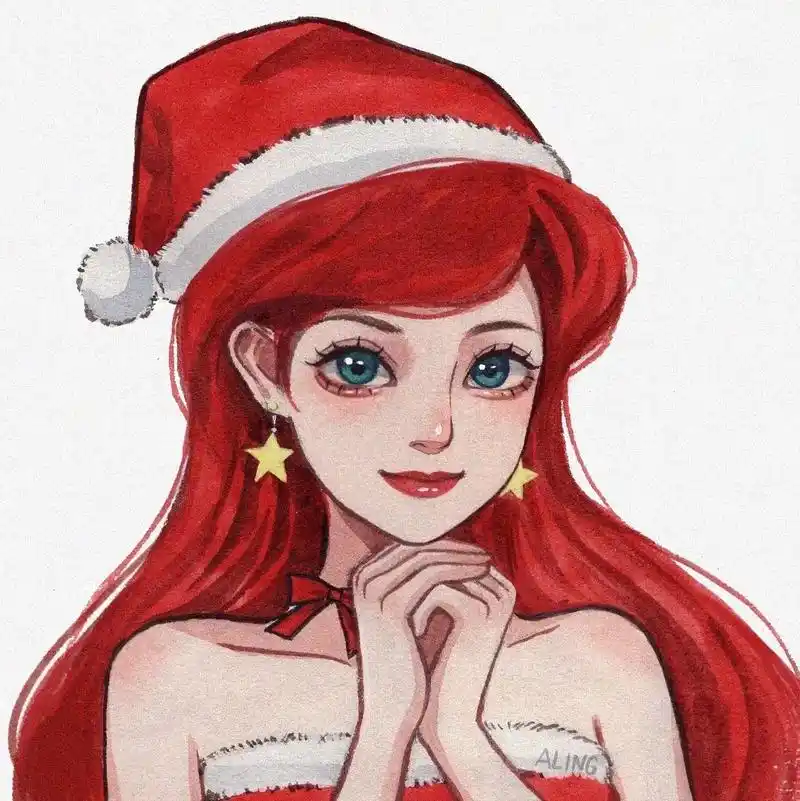 圣诞公主头像.#女生头像 #闺蜜头像 #动漫女头 - 抖音