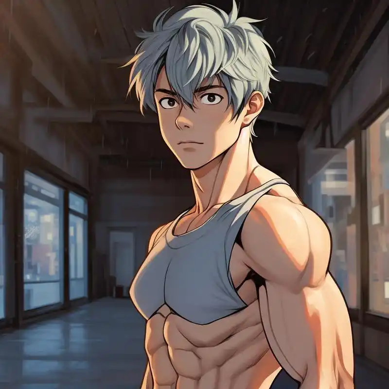 超酷的一格漫画风腹肌男生头像90