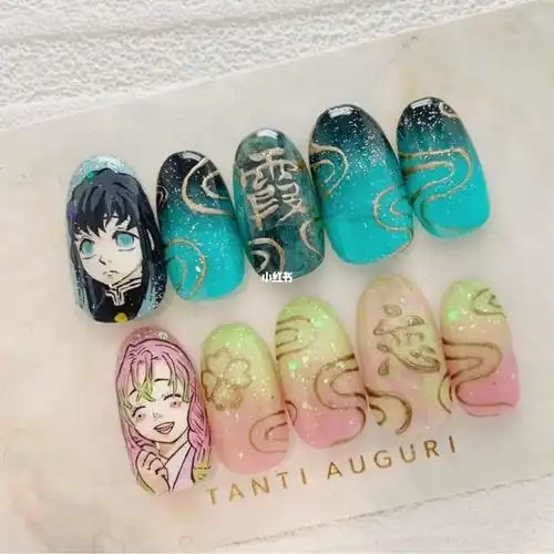 989898痛甲分享949494_美甲_美食探店_instagram_鬼灭之