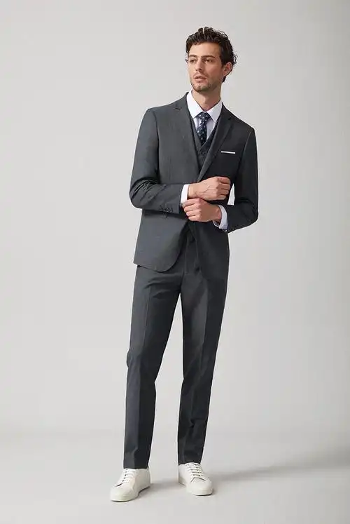 guillaume de mons羊毛西服套装男修身西装男套装休闲正装商务职业