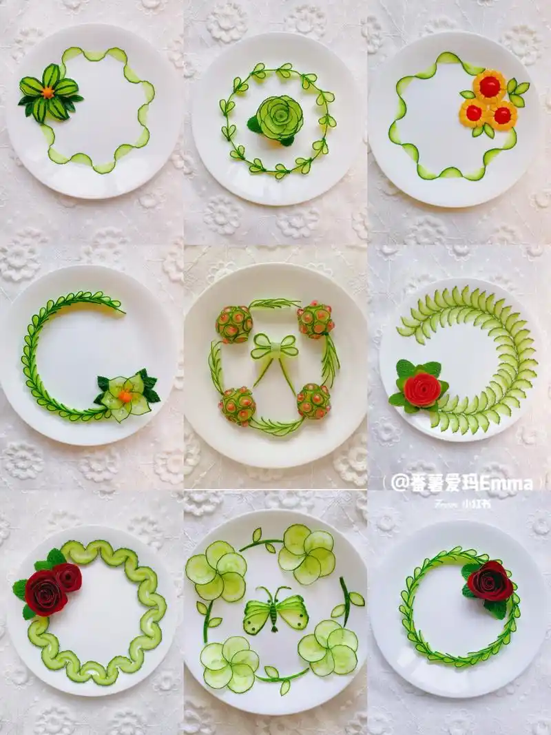 盘饰围边|家宴年夜饭黄瓜仪式感摆盘～91