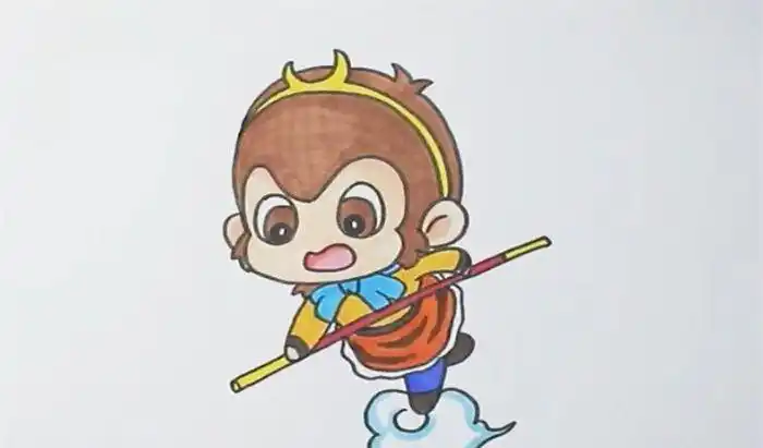 美猴王简笔画美猴王怎么画美猴王简笔画画法彩色的美猴王孙悟空简笔画