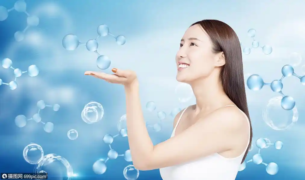 美容补水美女水分子