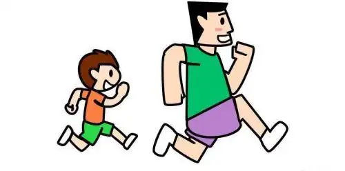 跑步简笔画儿童画教程画法侧面多人跑步简笔画图片彩色