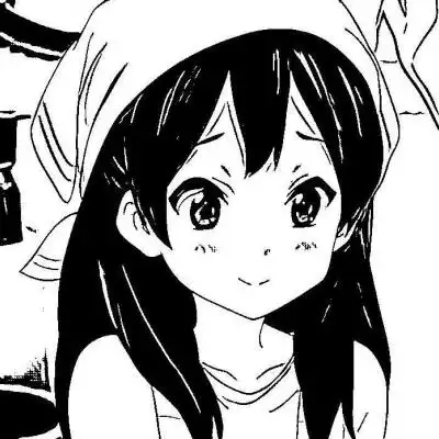 沫兮 可爱黑白线条二次元漫画头像