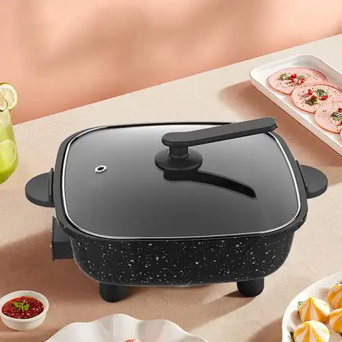 hg60-g521电火锅家用多功能电热锅6l大容量多档可调麦饭石锅胆电煮锅