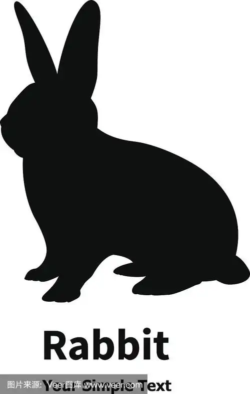 矢量插图剪影兔子兔子