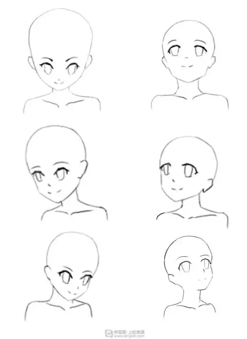 学员作业:动漫人物头部仰视,俯视的画法训练 - 轻微课