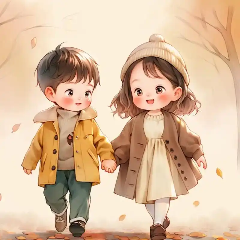 姐弟和兄妹萌娃漫画头像.#亲子头像 #萌娃漫画头像 #卡通头 - 抖音