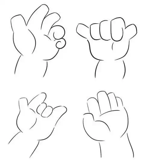 四个6画手简笔画视频教程