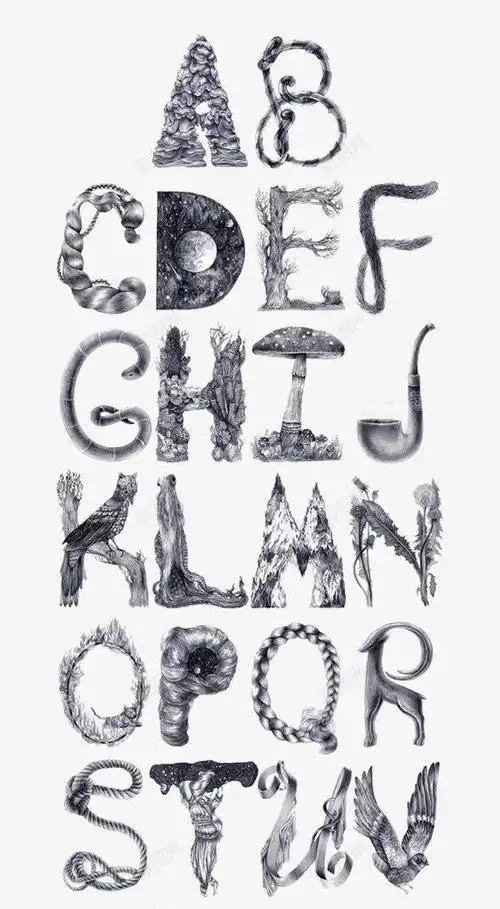 黑白26个英文字母