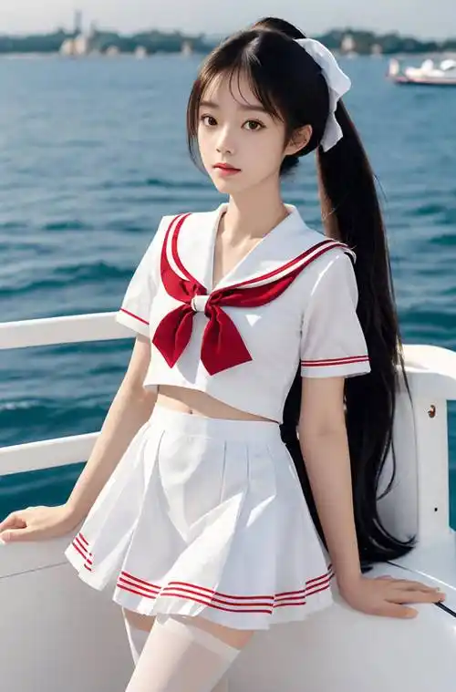 身着纯白色jk水手服的美丽小姐姐,完美的身材和外貌让人心动_镜头