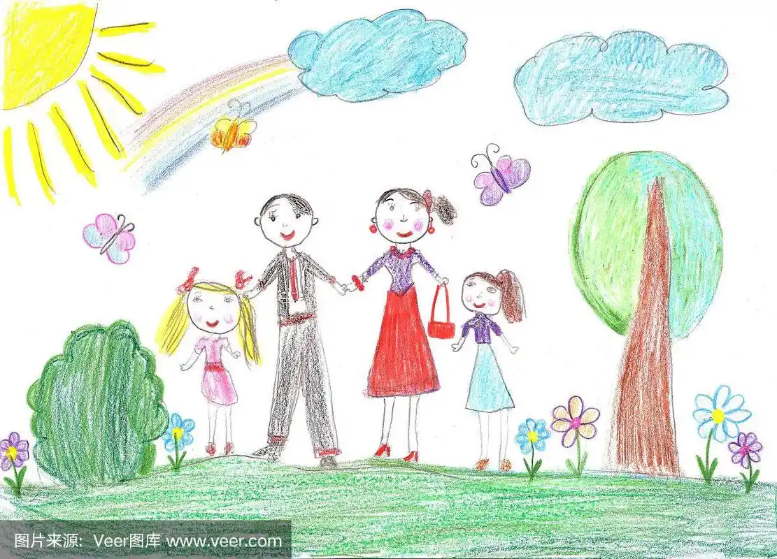 有两个孩子的幸福家庭