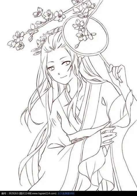 动漫人物古装简笔画9张简笔画表白图片网