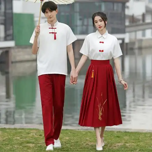 实拍夏情侣装原创古风金兰舞台毕业班服校服-阿里巴巴