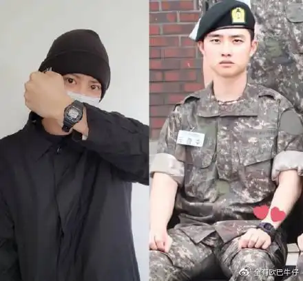 exo朴灿烈入伍前晒照宠粉蒙面难遮帅气戴都暻秀手表秀团魂