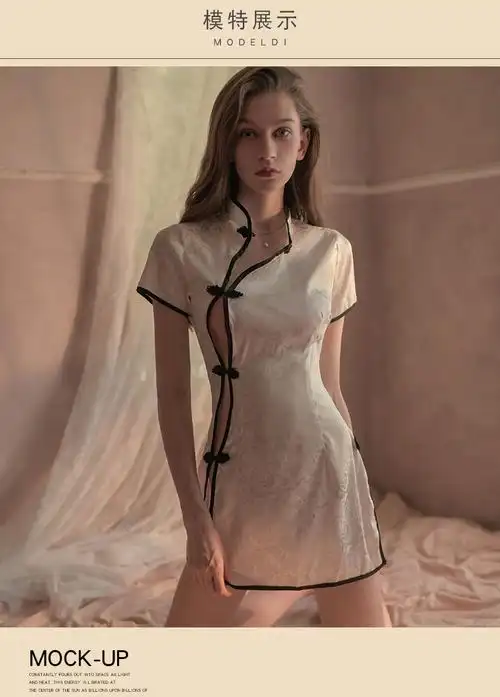 甄虹内裤女入服开叉旗袍套装免脱性感睡衣古代装诱惑开裆侧漏旗袍含