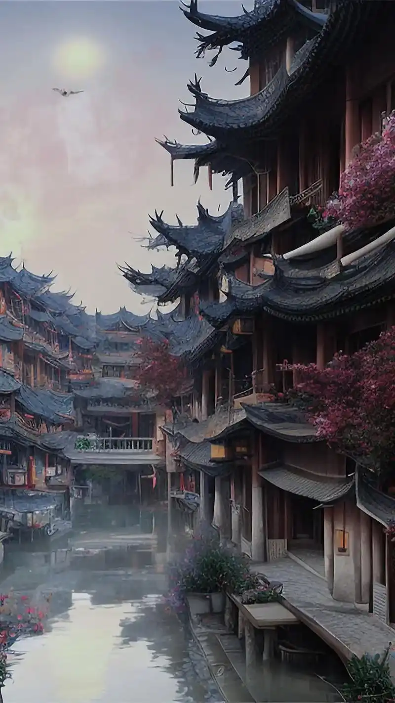 美丽江南古风古镇风景.#图文伙伴计划#图文热点来#@kk画廊 - 抖音