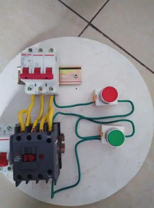 cjx23210交流接触器 两个按钮开关 实现启动停止功能 实物接线图 万分