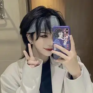 tb4694172914淘宝网红假发女短发狼尾头酷帅气鲻鱼头