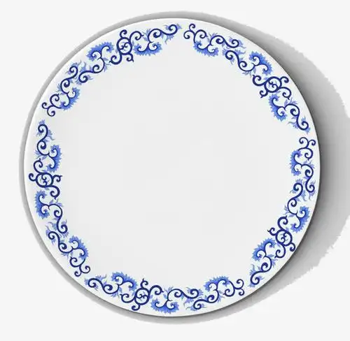 青花瓷花边盘子