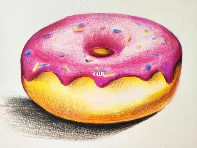 彩铅儿童画甜甜圈