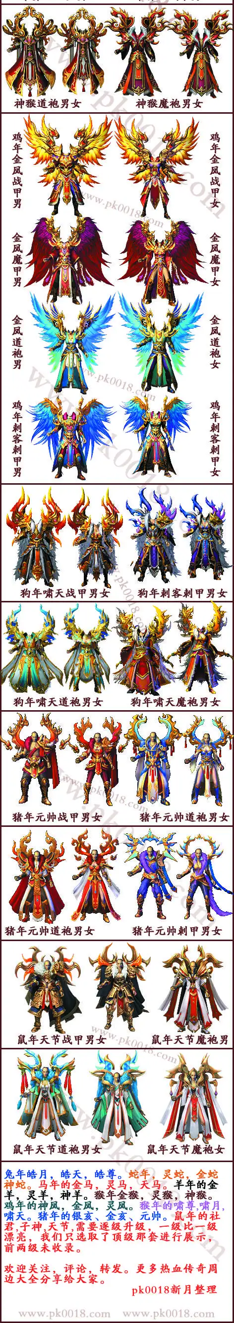 热血传奇所有衣服盔甲装备列表图