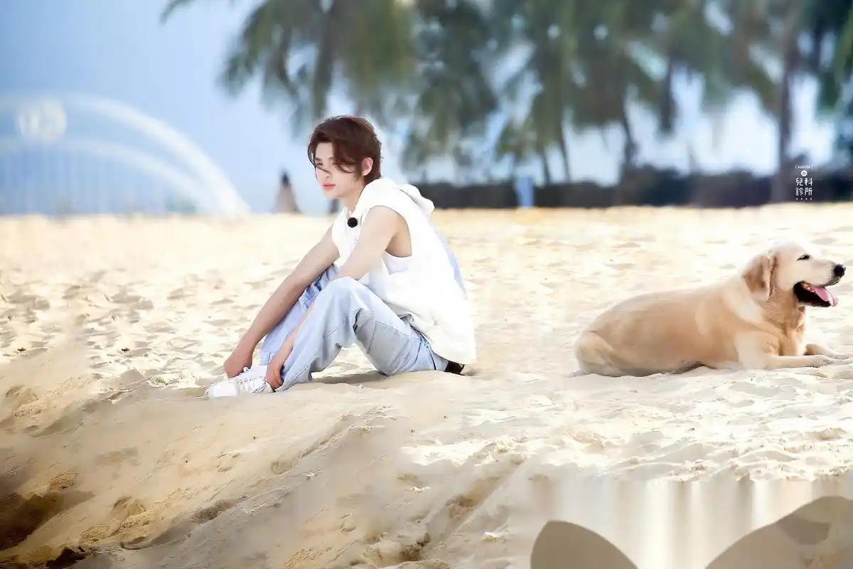 黄明昊 海边,贝壳,沙滩,还有清爽的少年,是夏天独有的清爽 小贾早安jj