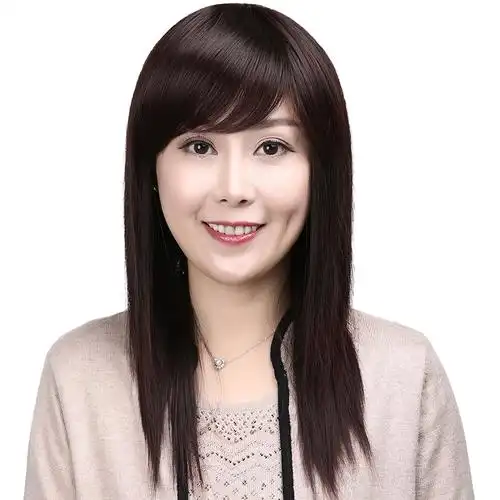 中年假发女整顶头套斜刘海中长发中老年假发妈妈时尚中长直发逼真