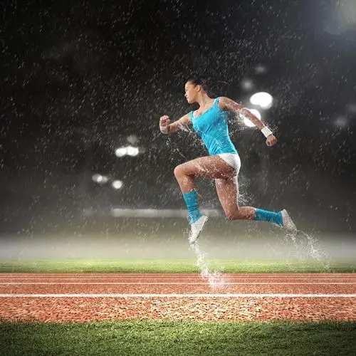 田径场上飞跃的女运动员图片素材(图片id:362999)_-商务人士-人物图片