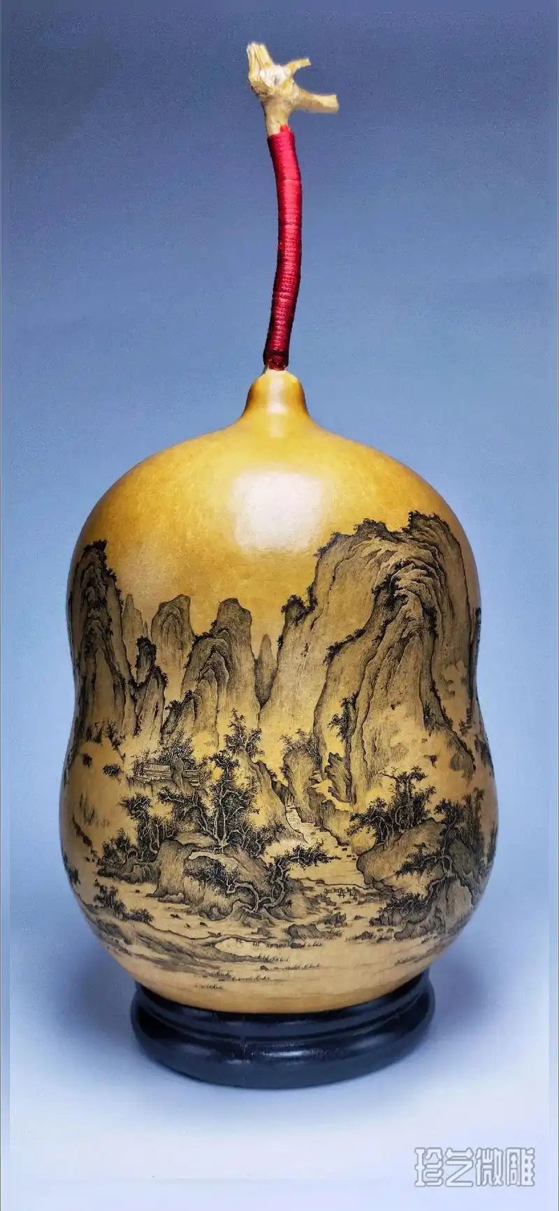 唐子龙针刻微雕山水作品《夏山图》胖墩葫芦.该作品曾荣获202 - 抖音