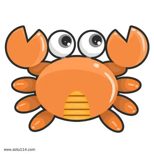 卡通可爱大眼睛的小螃蟹插画图片png免抠元素卡通手绘背景装饰免扣