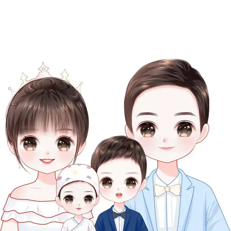 最美漫画全家福手绘头像 卡通头像 最美漫画全家福手绘头像 卡通头像