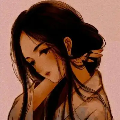 沈源熙红色调唯美古风女生动漫头像