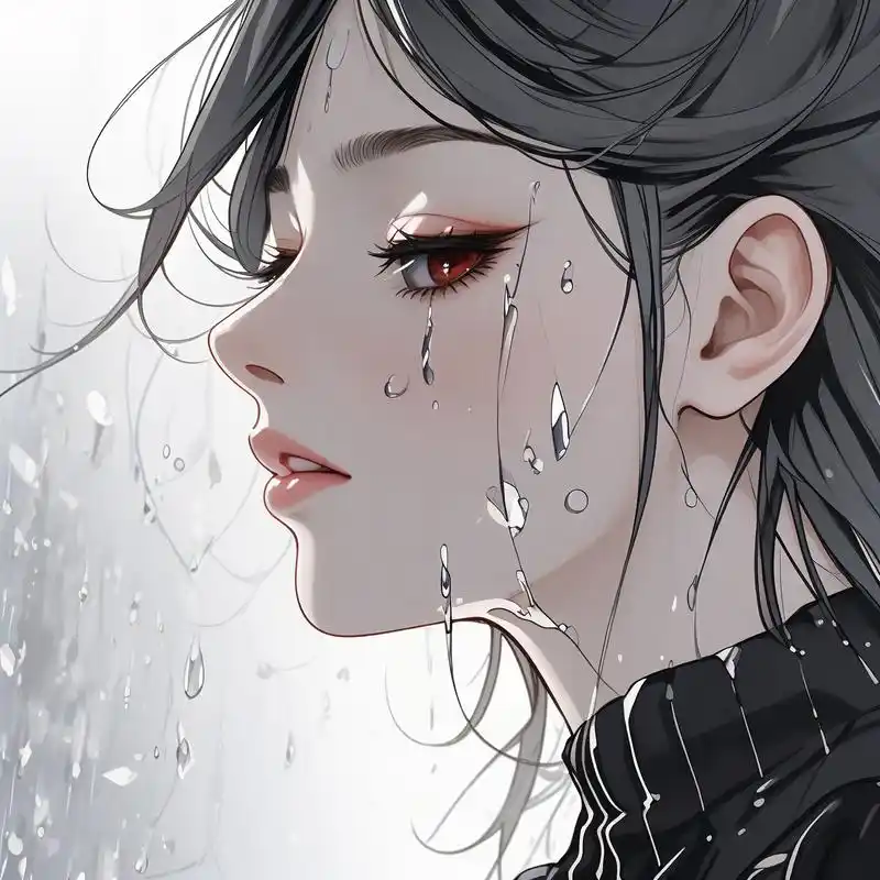 泪滴落颊,女性哭泣头像💔 这组头像捕捉了女性最真实,最脆弱的瞬间.