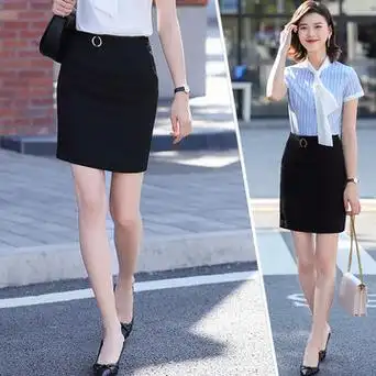 一步裙黑色高腰半身裙包裙春夏女包臀裙西装弹力短裙工作职业裙