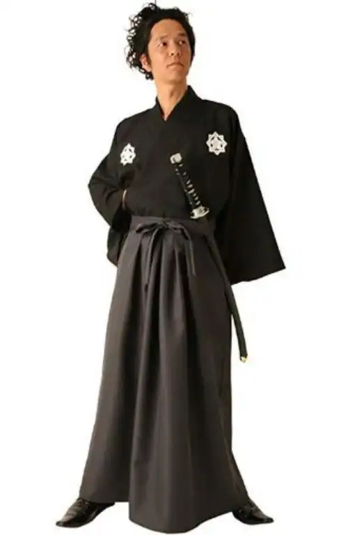 外贸武士道改良剑道服宽松连体裤 和服袴休闲阔腿裤连衣裤剑道服