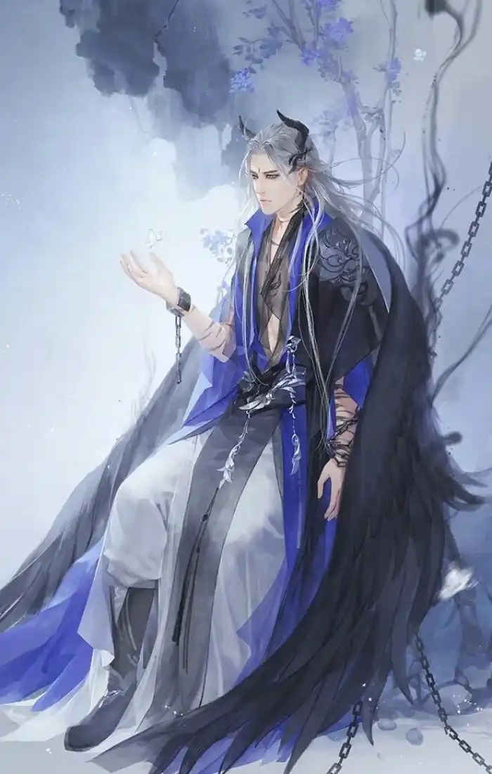 古风美男手绘:黛眉三千愁,欢情恨水化几重