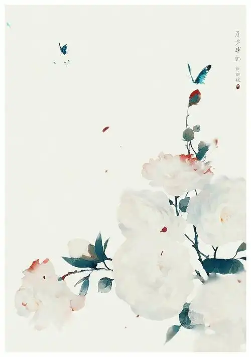 插画绘画壁纸封面手绘水彩,古风仕女美男〔 古风素材 〕作者 眠狼