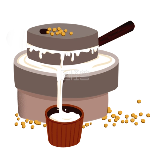 图怪兽原创元素春节做豆腐习俗腊月磨豆浆手绘元素-背景素材图片-图怪